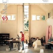Cover of the 2006 annual report shows visual artist Whiting Tennis at a work table in Heinz Studio with sunlight streaming into its high windows.