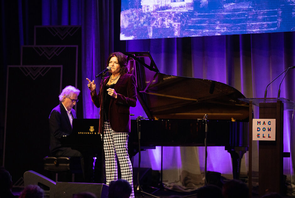 Rosanne Cash performs her song "Particle and Wave" accompanied by husband and multi-instrumentalist John Leventhal to close out the celebration. (Marc Goldberg Photography)