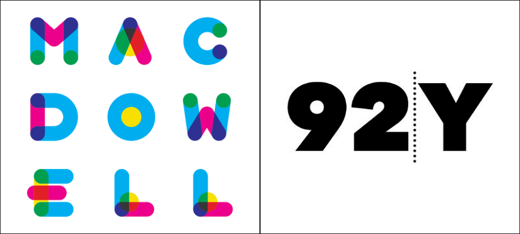 Collage of the MacDowell and 92Y logos
