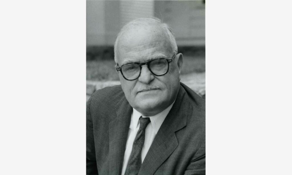 Thornton Wilder photographed by Bernice B. Perry. Image is courtesy of the Milford NH Historical Society