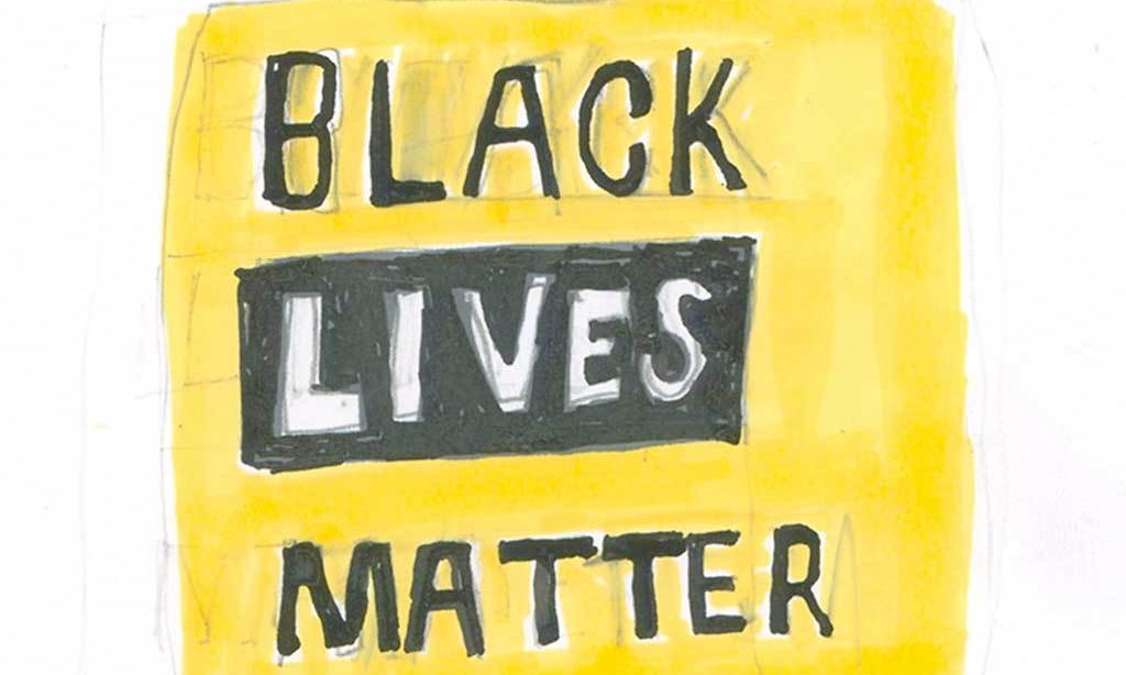 A painting of a "Black Lives Matter" sign.