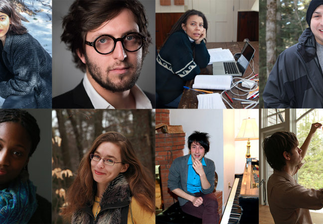 A collage of 8 portraits of Fellows