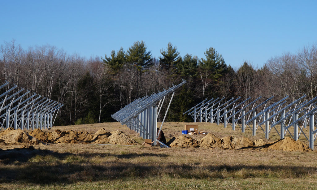 The structures for the solar array awaiting the installation of the panels