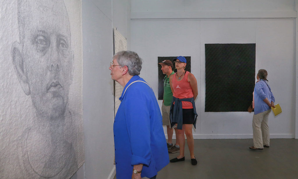 Ben Durham's large-scale drawings attracted numerous visitors to Firth Studio.