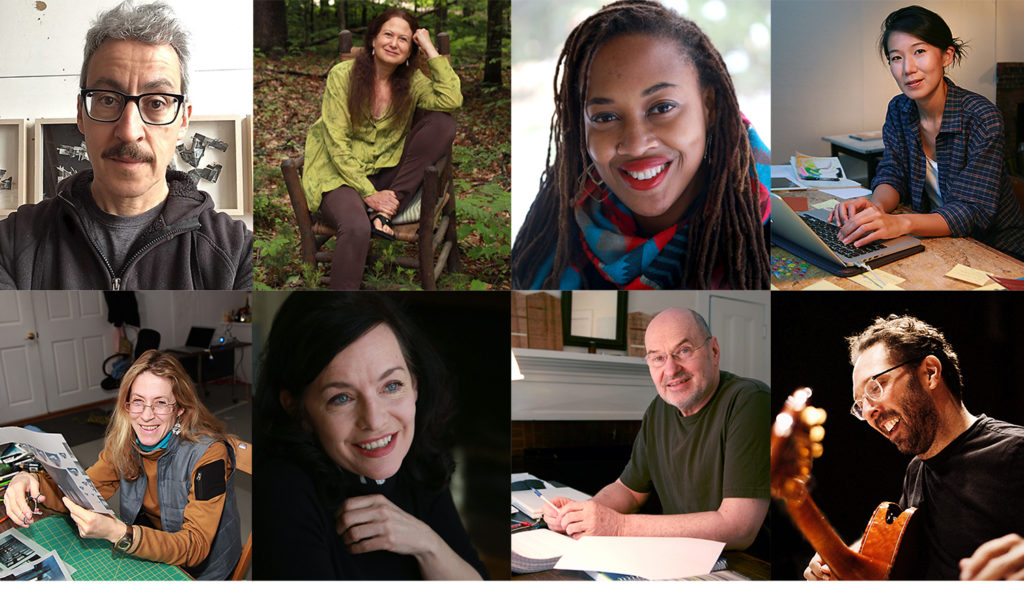 A collage of 8 portraits of Fellows