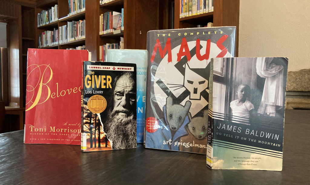 A selection of frequently banned and targeted titles written by MacDowell Fellows and Edward MacDowell Medalists remains circulating at The James Baldwin Library.