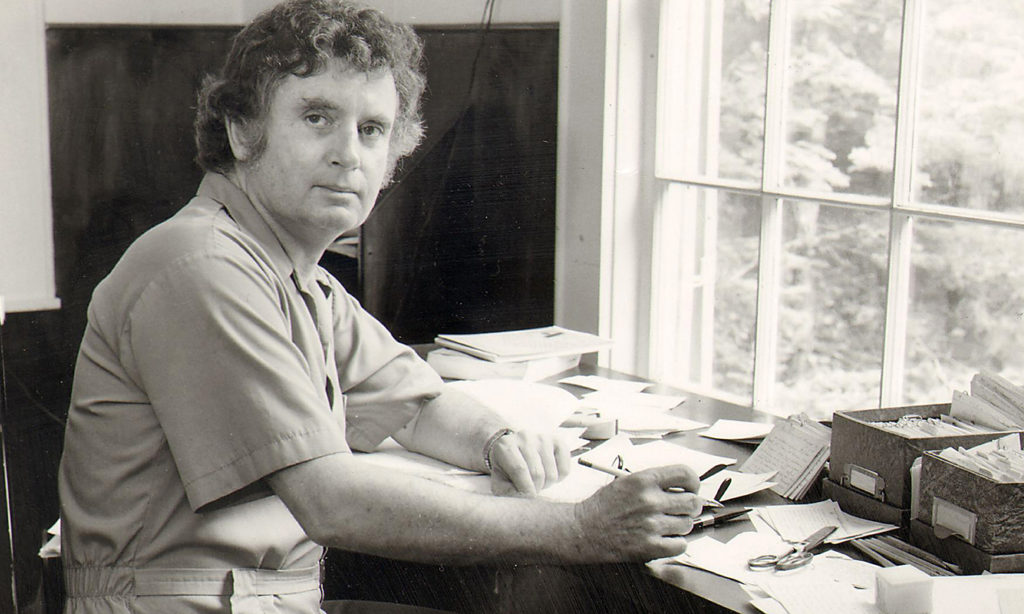 Arnold T. Schwab worked at Mansfield Studio's desk in 1973.