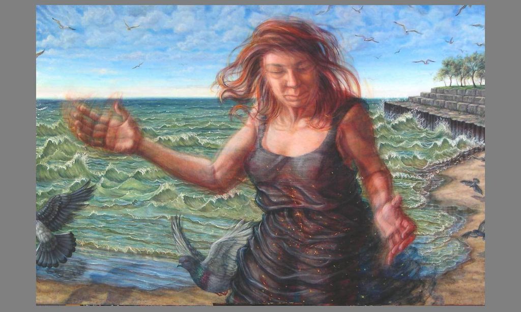 Edgewater Beach; acrylic on panel; 24 in. X 36 in.; 2006