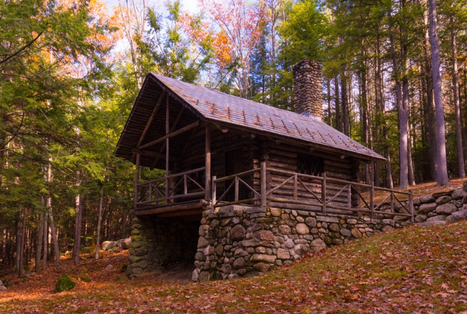 Log Cabin in October 2016 surrounded by colorful leaves