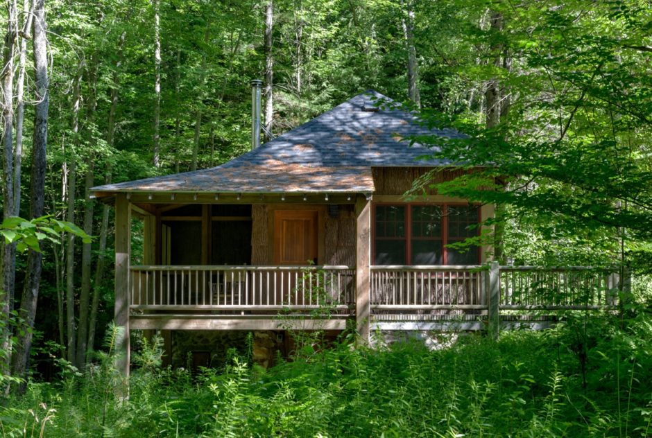 Schelling Studio in summer 2016 nestled into lush, green forest