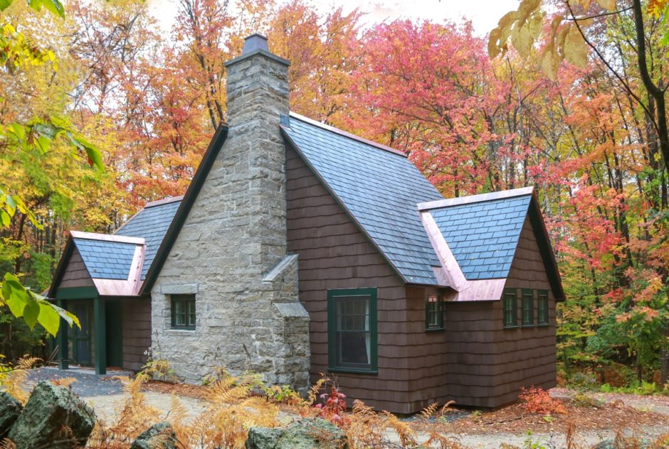 Delta Omicron Studio in fall surrounded by colorful leaves