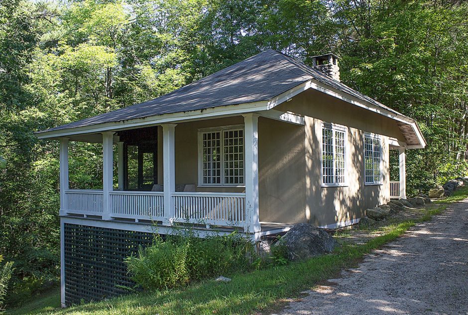 MacDowell Studio in summer 2016 surrounded by lush green forest and ferns