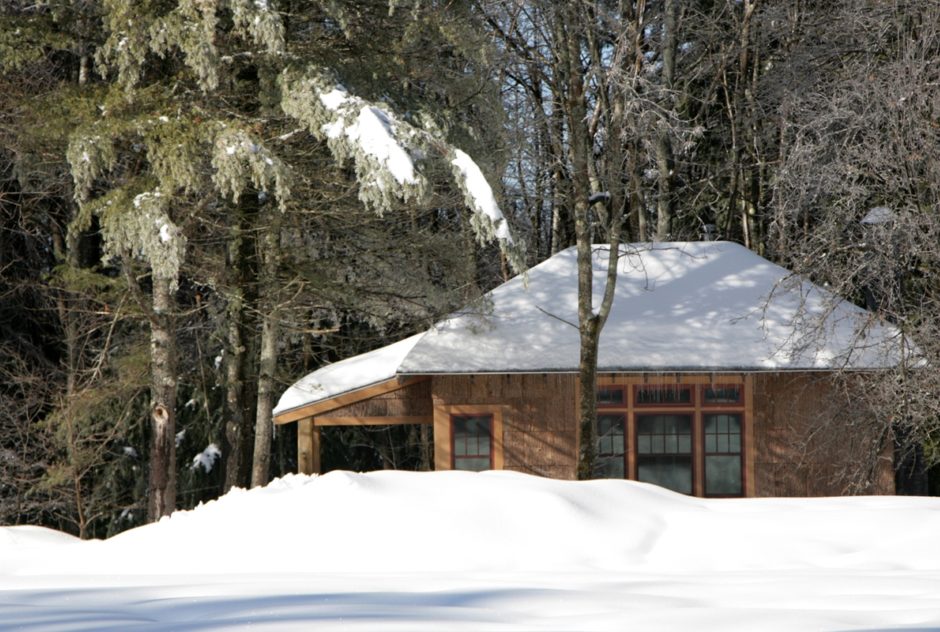 Schelling Studio in winter surrounded by deep snow