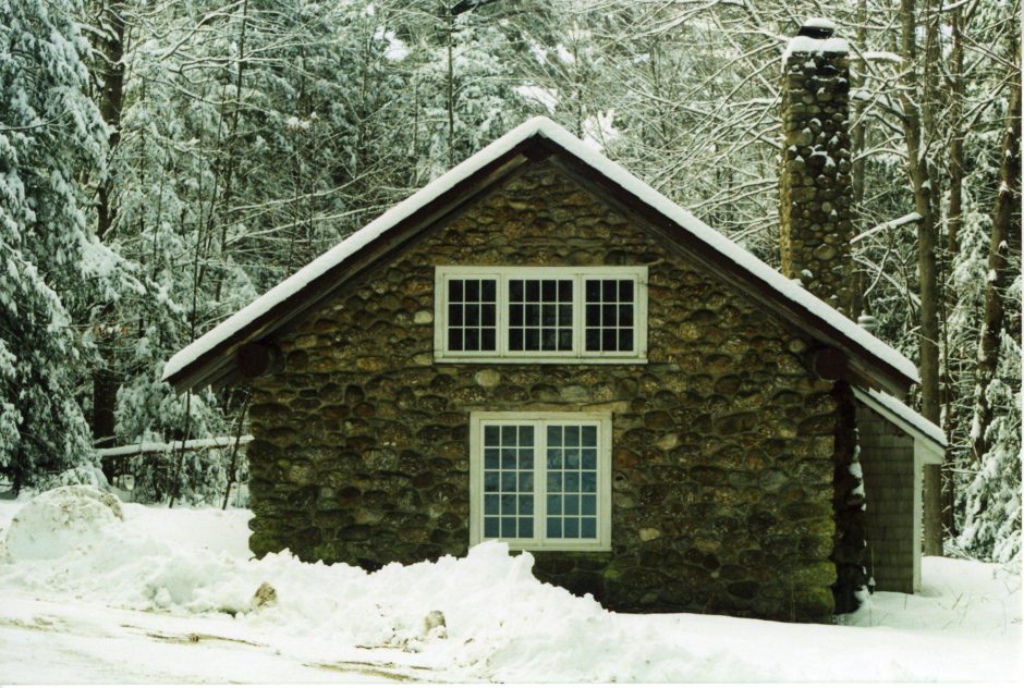 Veltin Studio in winter surrounded by snow