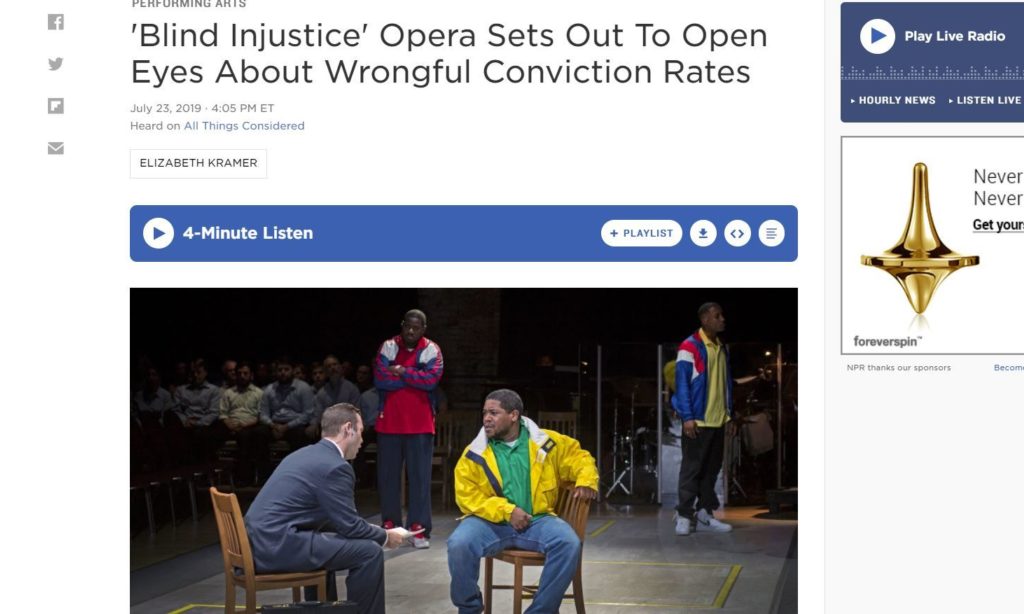'Blind Injustice' Opera Sets Out To Open Eyes About Wrongful Conviction Rates - Tap to read