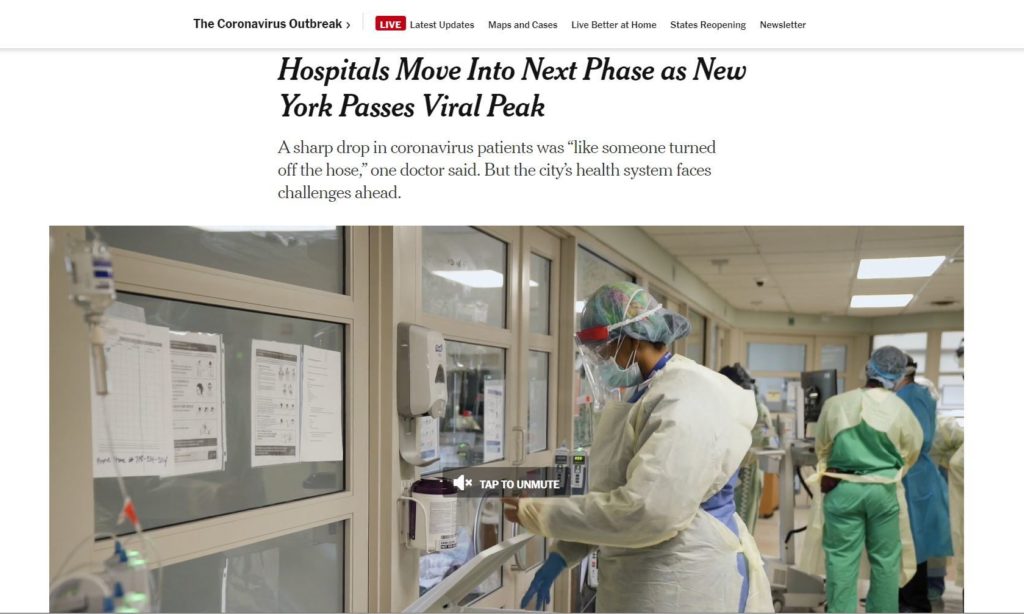 Hospitals Move Into Next Phase as New York Passes Viral Peak - Tap to read