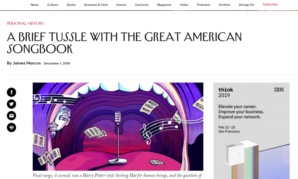 A Brief Tussle with the Great American Songbook - Tap to Read