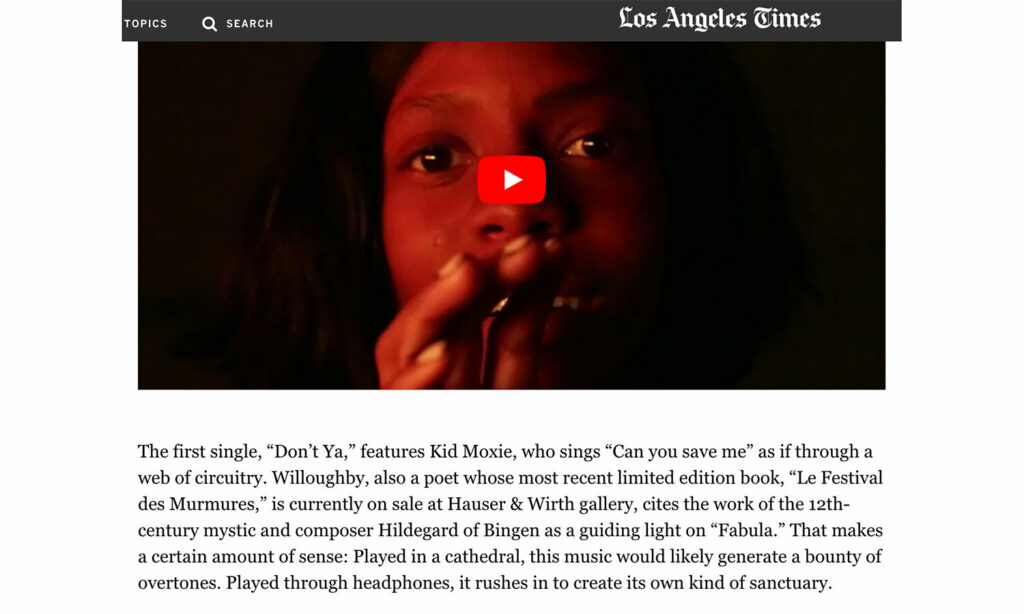Lost in Stars (Dylan Willoughby) featured in The Los Angeles Times