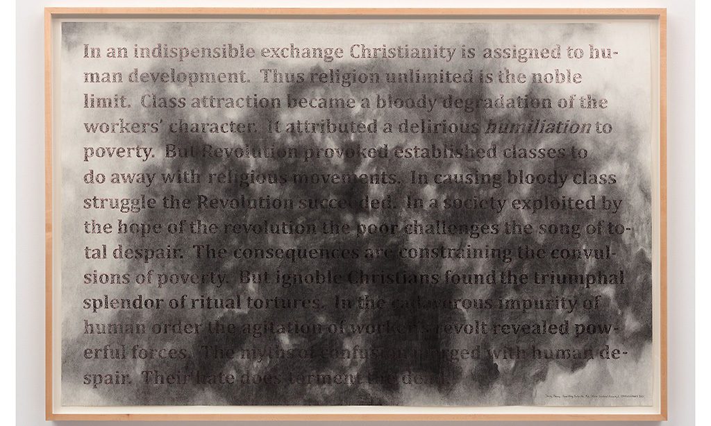 String Theory: Rewriting Bataille #12 - Graphite on paper; 49 7/8 x 74 inches (framed); 2011