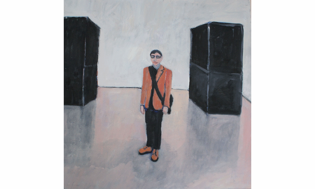 A painting of my friend Wally at the MOMA in the Richard Serra room