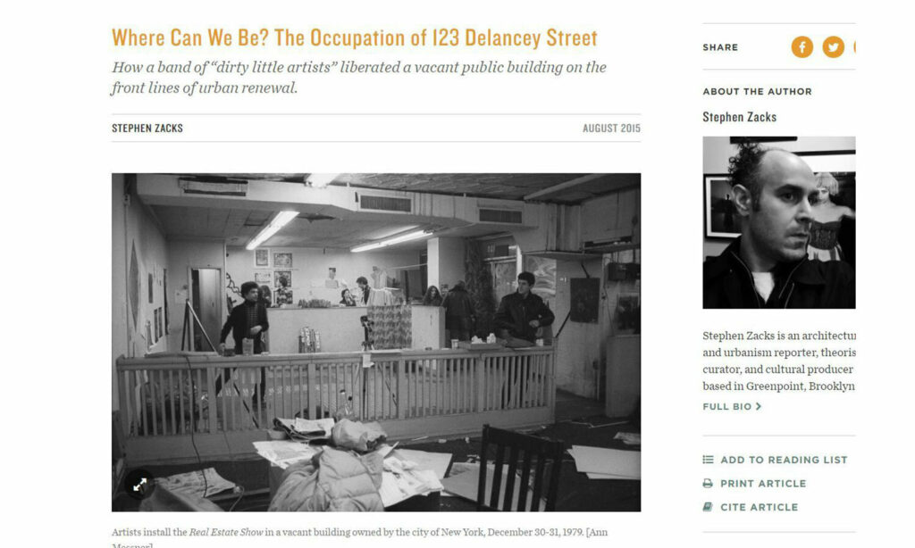 Where Can We Be? The Occupation of 123 Delancey Street - Read a chapter of Stephen's new book